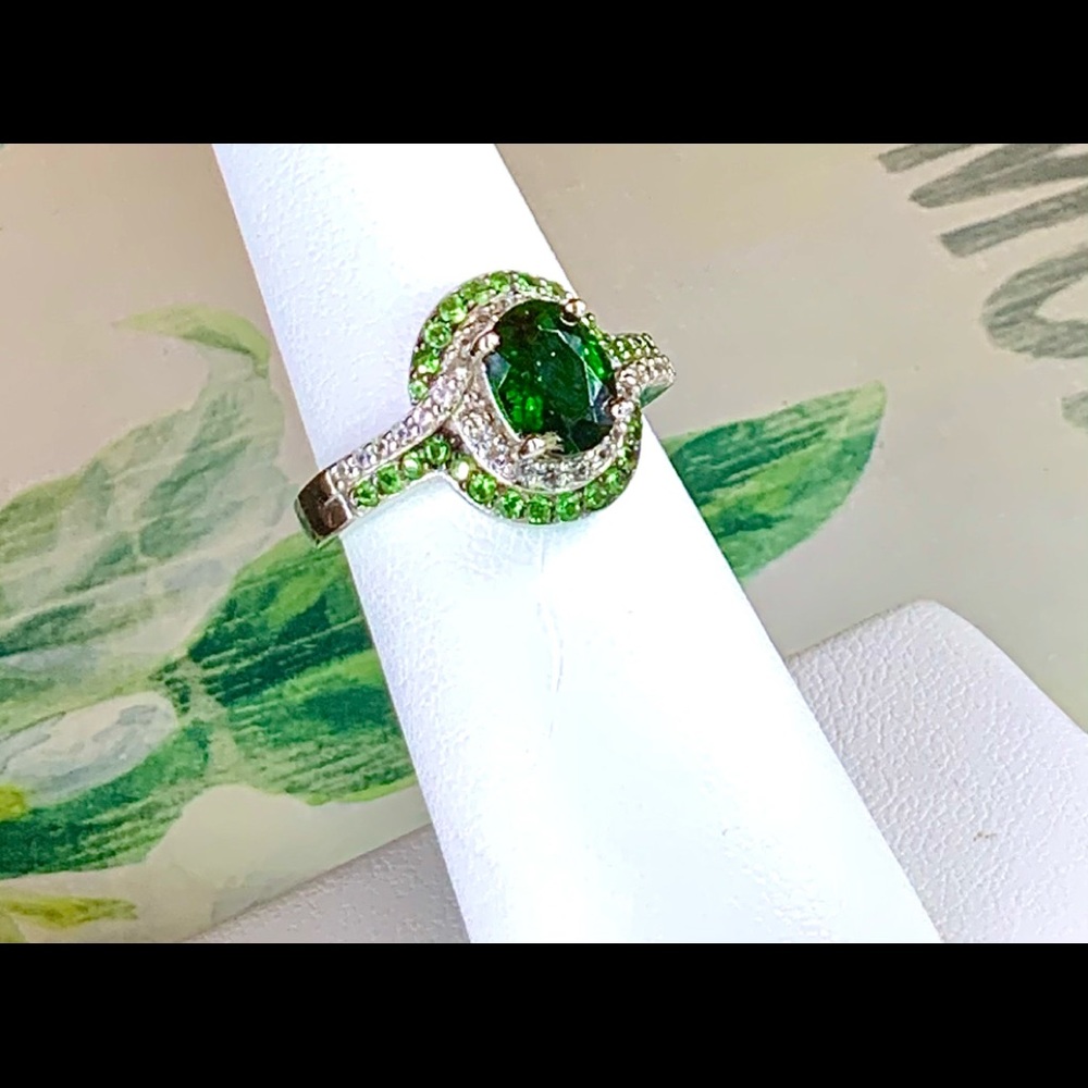 Rare Tsavorite Garnet, Chrome Diopside,Zircon Ring